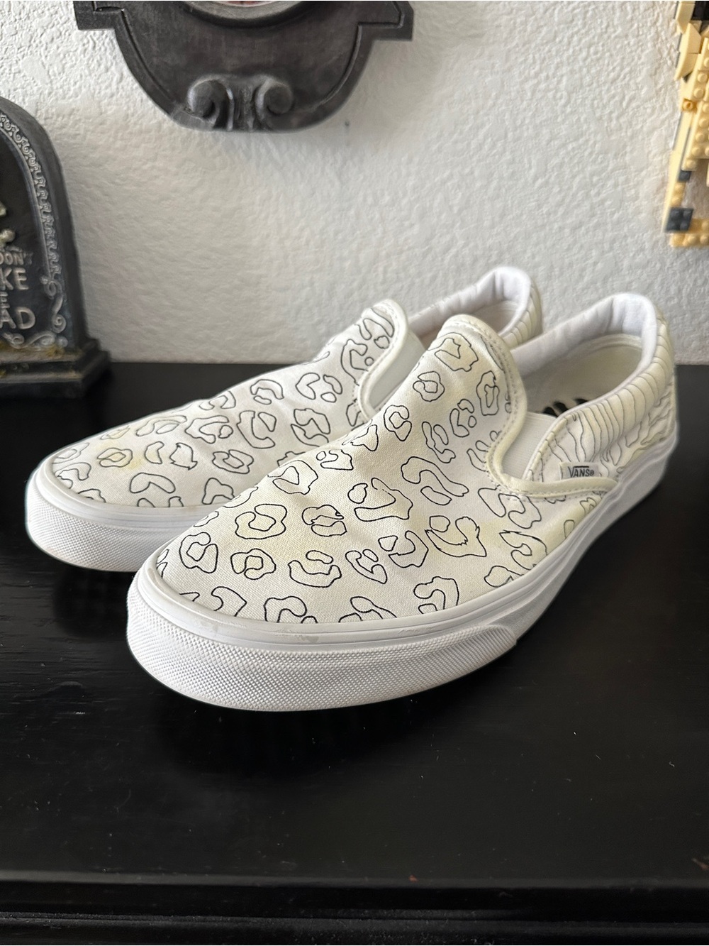 Vans Mens Slip-On Leopard Print Canvas Shoes Sz 10.5